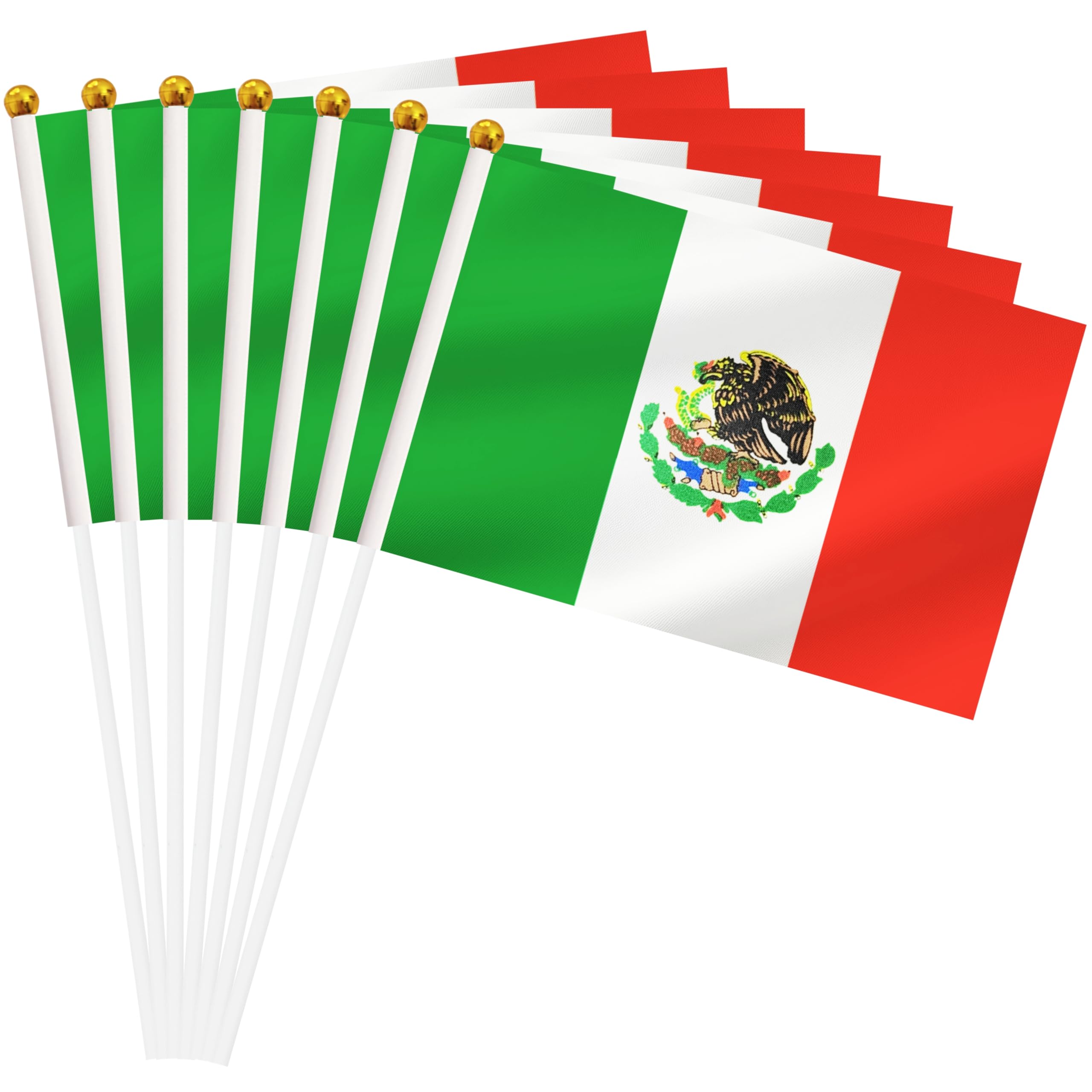 Yamiuo 50 Pack Mexico Mini Stick Flag, Mexican Hand Held Small Miniature Stick Flag, National Country Flag for Party Decorations, Outdoor Decoration, Festival Events Celebration, World Cup, Sports