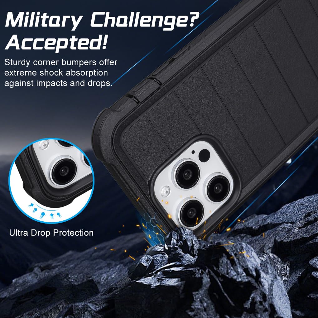 Custodia per iPhone 16 Pro Max con clip e cavalletto