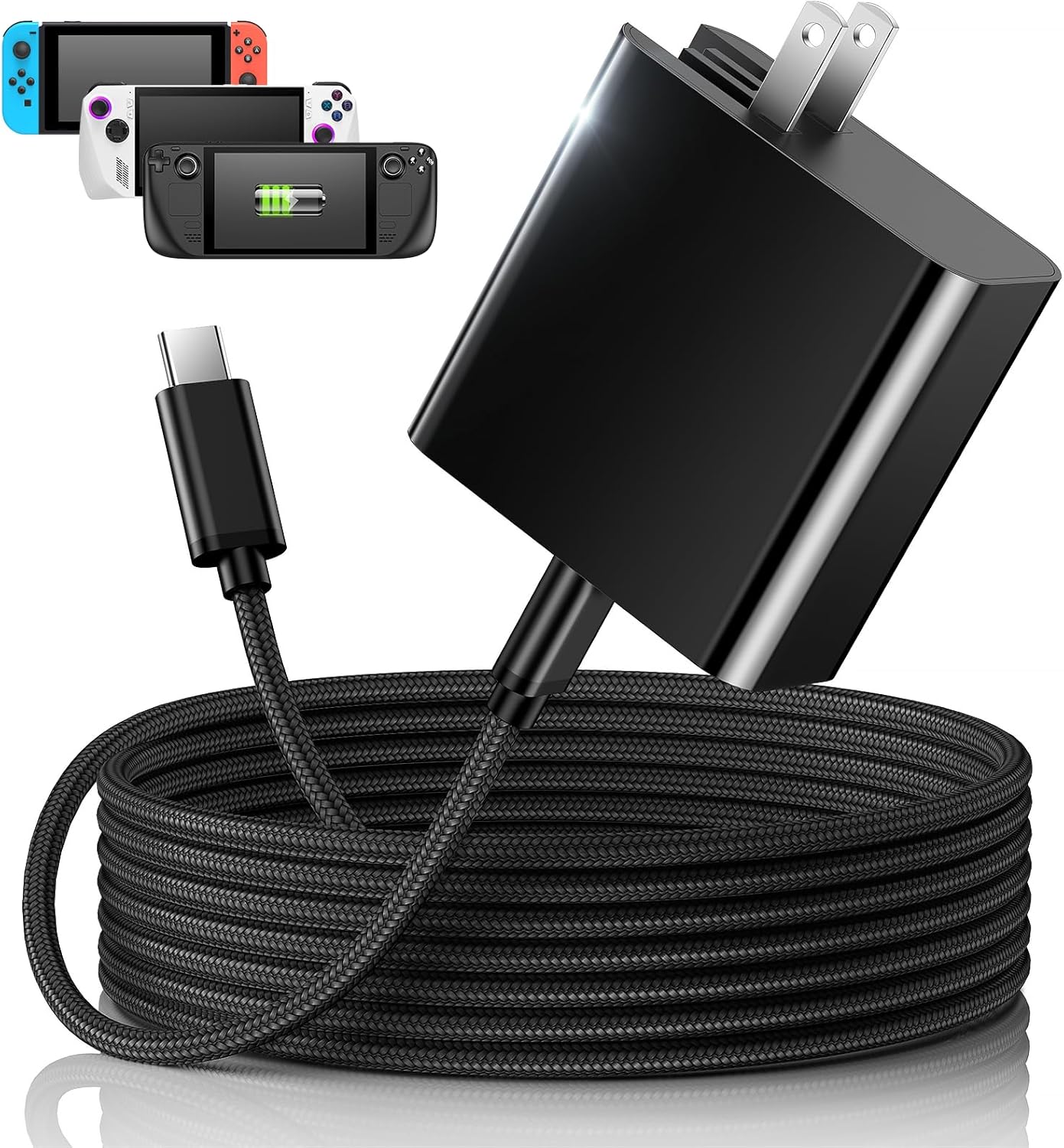 65W USB C Fast Charger for Steam Deck and ROG Ally, MENEEA PD Foldable AC Adapter with 6.6FT USB-C Charging Cable Cord, Accessories for Steam Deck TV Dock Console/PS Portal/Nintendo Switch/Lite 65W USB C Fast Charger for Steam Deck and ROG Ally, MENEEA PD Foldable AC Adapter with 6.6FT USB-C Charging Cable Cord, Accessories for Steam Deck TV Dock Console/PS Portal/Nintendo Switch/Lite