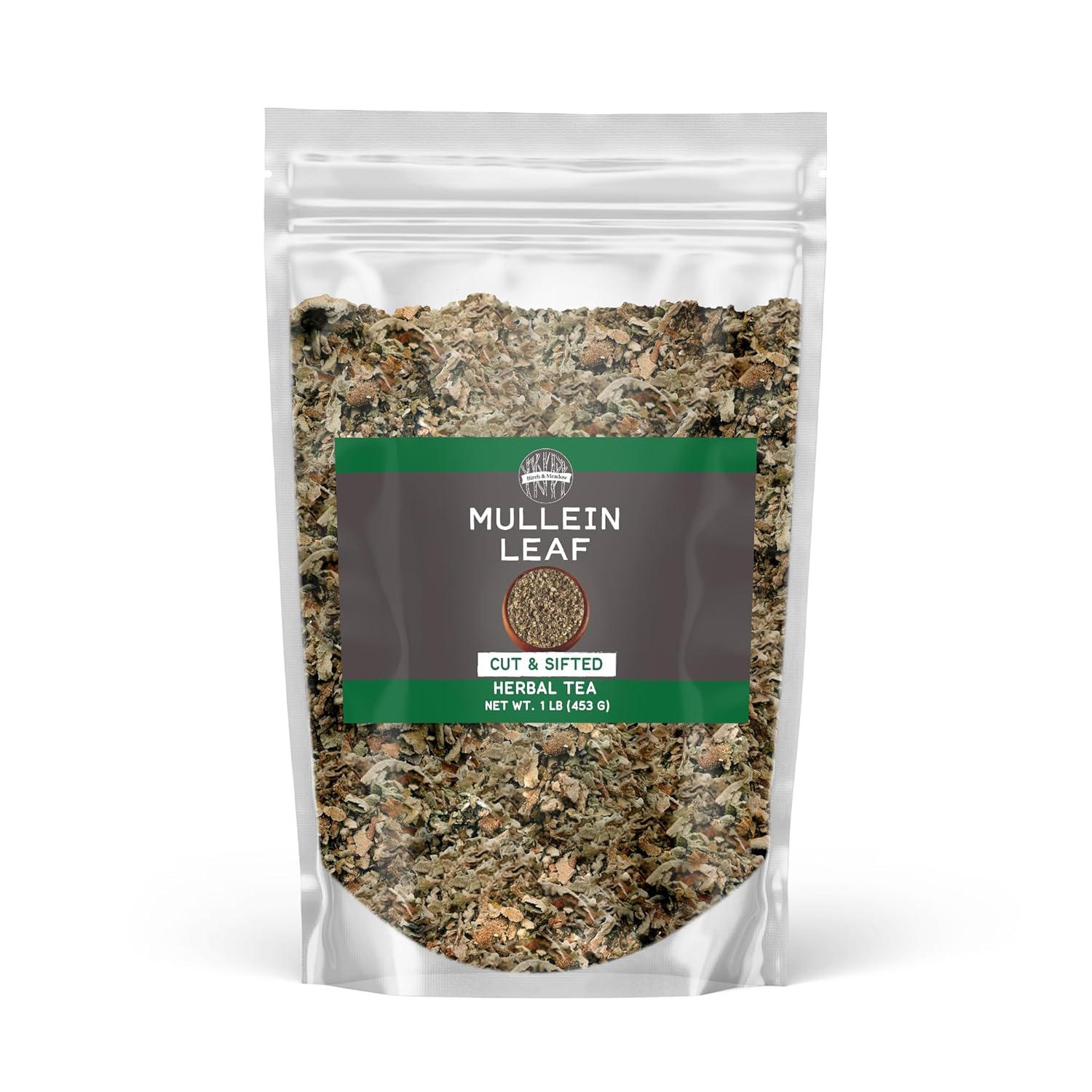 Birch & Meadow Mullein Leaf, 1 lb, Cut & Sifted, Herbal Tea, Mild Flavor