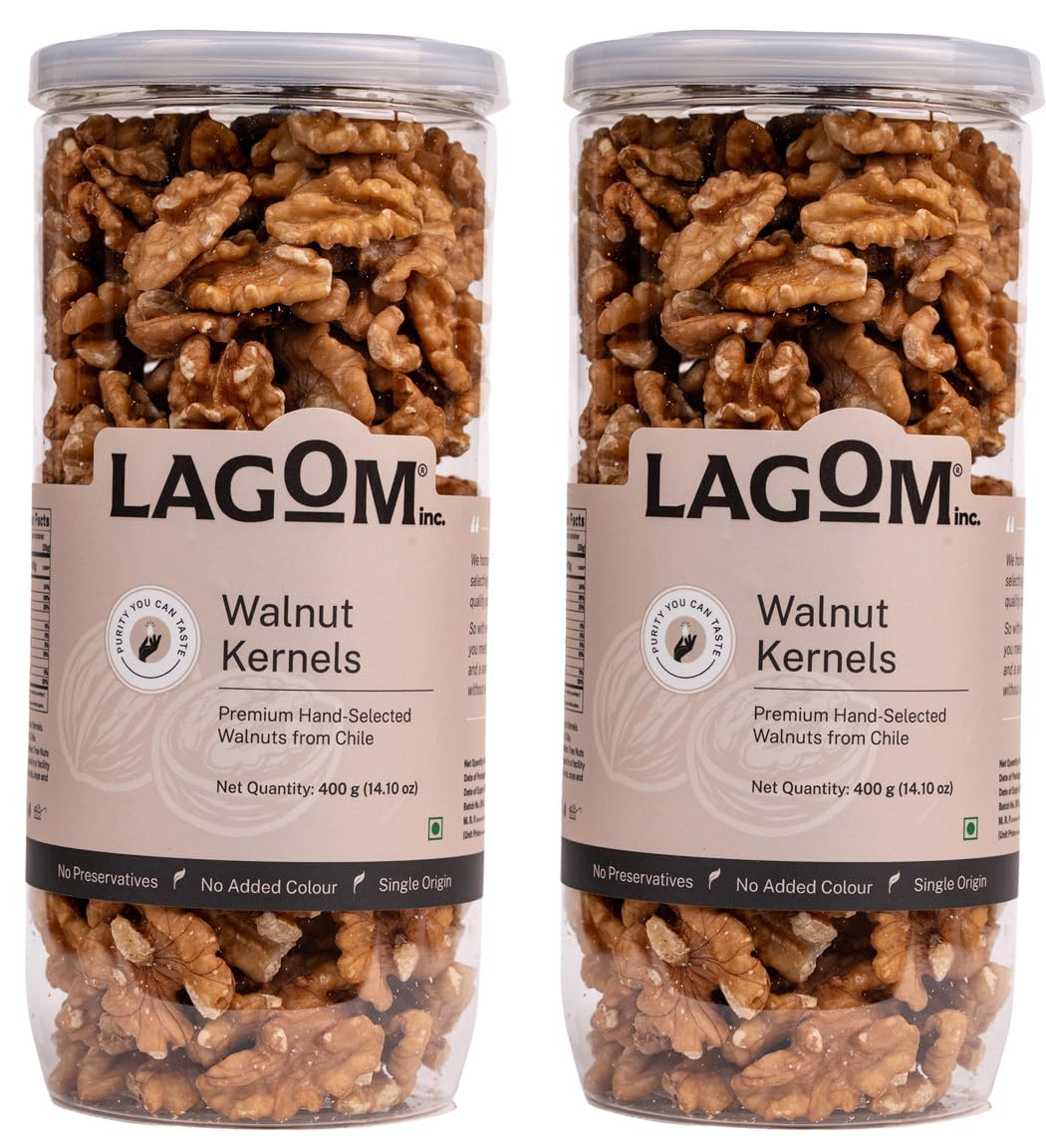 Lagom Walnut Kernels 800g | Premium Chile Walnuts (Without Shell) | Crunchy, Naturally Nutty | No Added Preservatives | Vegan, Gluten Free, Non-GMO