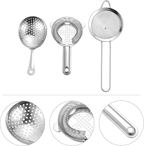 Miniatura 7 de Herramienta de barra de metal para bar, colador de cóctel, acero inoxidable, tamiz (estilo aleatorio)