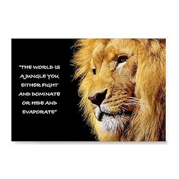 Inspirational Strength Lion Quotes Ezposterprints - Most Popular Lion Theme Quote Posters - Power Strength  Brave Beast Motivational Quotes Poster Printing - Wall Art Print For Home  Office - Fight-Or-Hide - 48X32 Inches : Amazon.in: Home & Kitchen