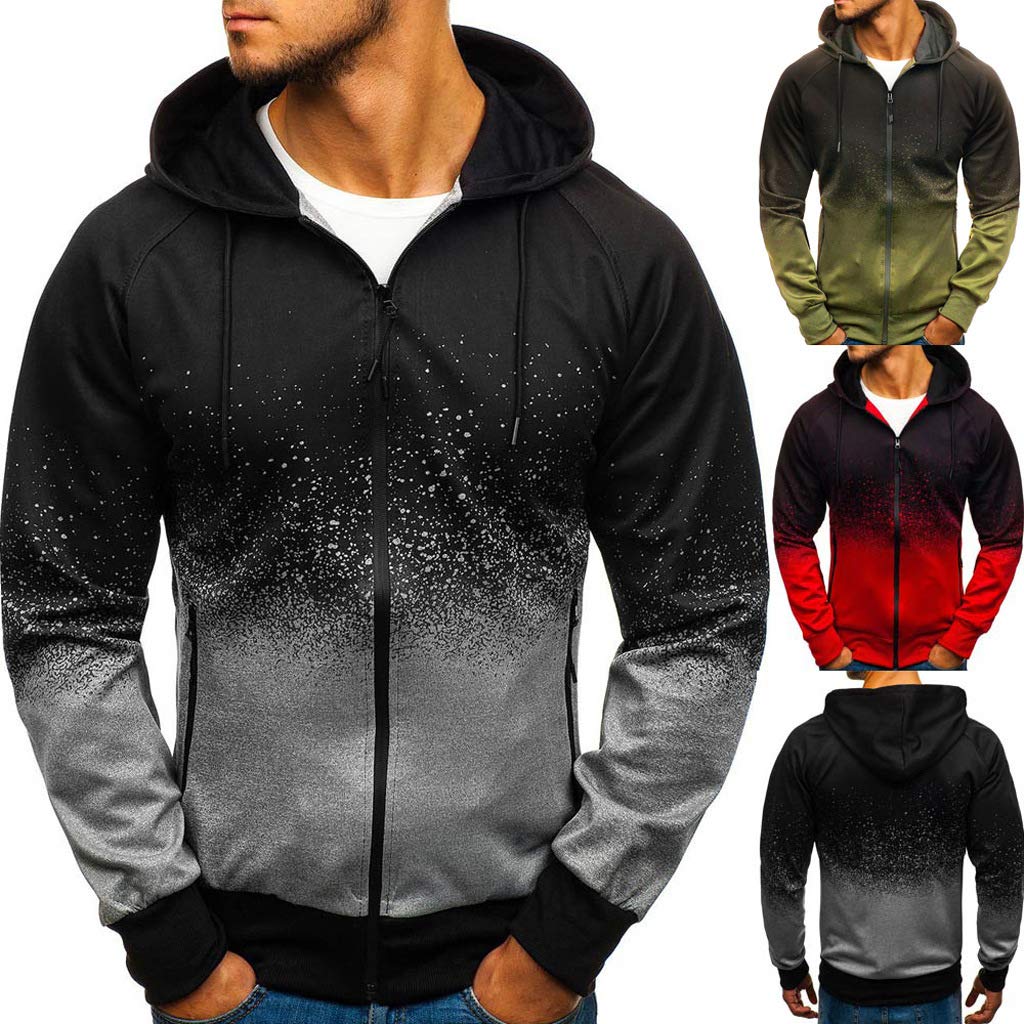 Bluza z kapturem zapinana na zamek męska bluza dla F.a.s.t F.urious bluza z kapturem z długim rękawem gradientowa kurtka z kieszeniami - Zielona ||XXL