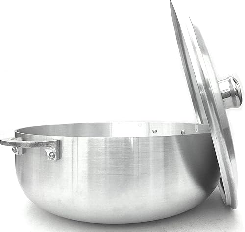 Miniatura 4 de Uniware Caldero de aluminio de calidad estupendaolla con tapa de aluminio, grosor 0.118 in, 18.5 QT