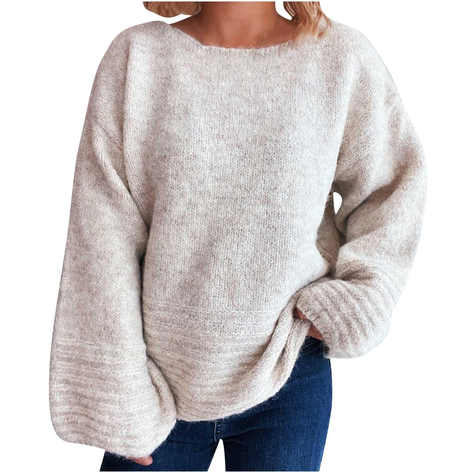 Maglione Donna Girocollo Oversize Tinta Unita Pullover Morbido Donna Casual | Linea ampia e comoda, tessuto piacevole al tatto, stile senza tempo e comfort quotidiano, abbinamenti facili da ufficio.