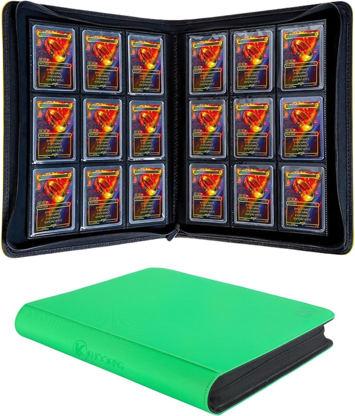 Top loader Binder - Holds 324+ Top Loaders for Cards (Hight Green)