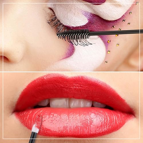 Miniatura 6 de Tbestmax 200 carretes desechables para rímel y cepillos de labios, aplicador de brillo de labios para extensiones de pestañas de cejas, kits de
