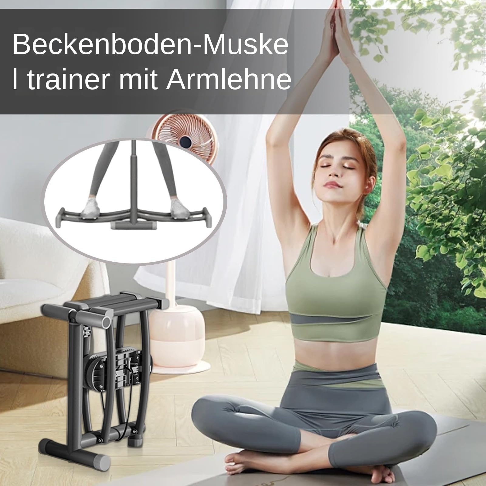 Allenatore interno coscia, tonificante per pavimento pelvico | Rafforzamento della muscolatura interna della coscia con corrimano | Allenatore fitness multiuso per soggiorno, camera da letto, Arbe