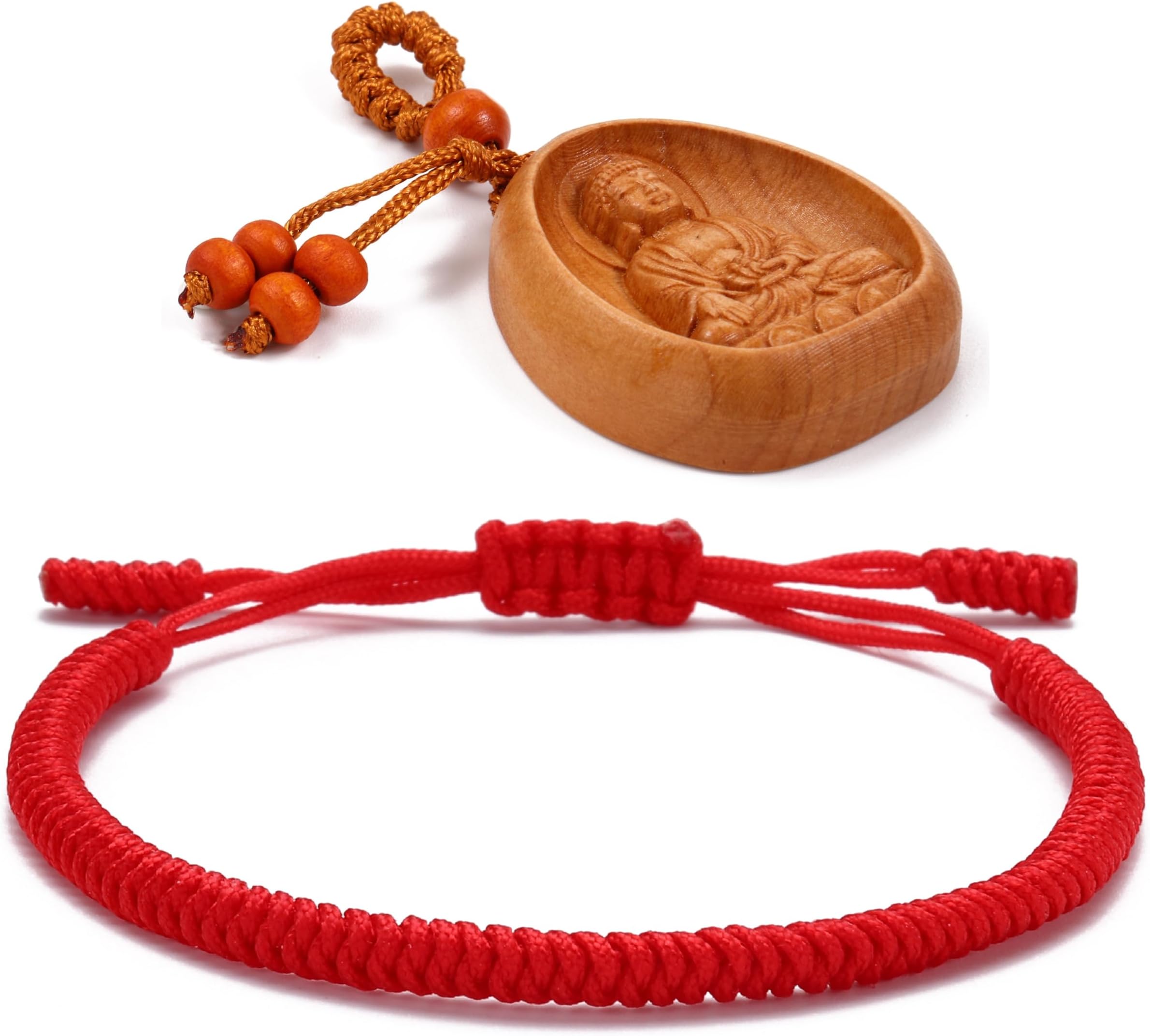 Lucky Bracelet and Pendant/Necklace, for Teenagers, Men, Women, Braided Friendship Bracelets, Handmade with Love, Tibet Style, Adjustable Wrist Bracelet
