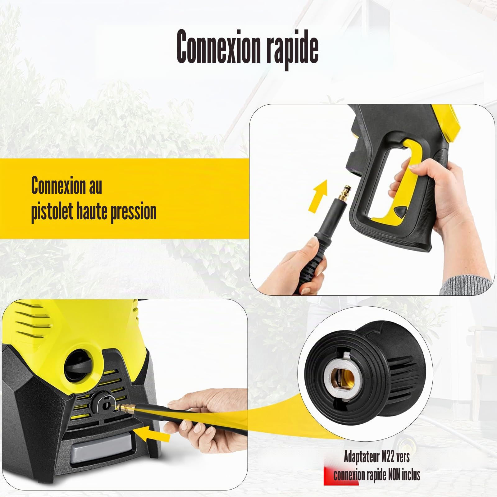 10 M Flexible Haute Pression pour Karcher K2 K3 K4 K5 K6 K7, Quick Connect Plug