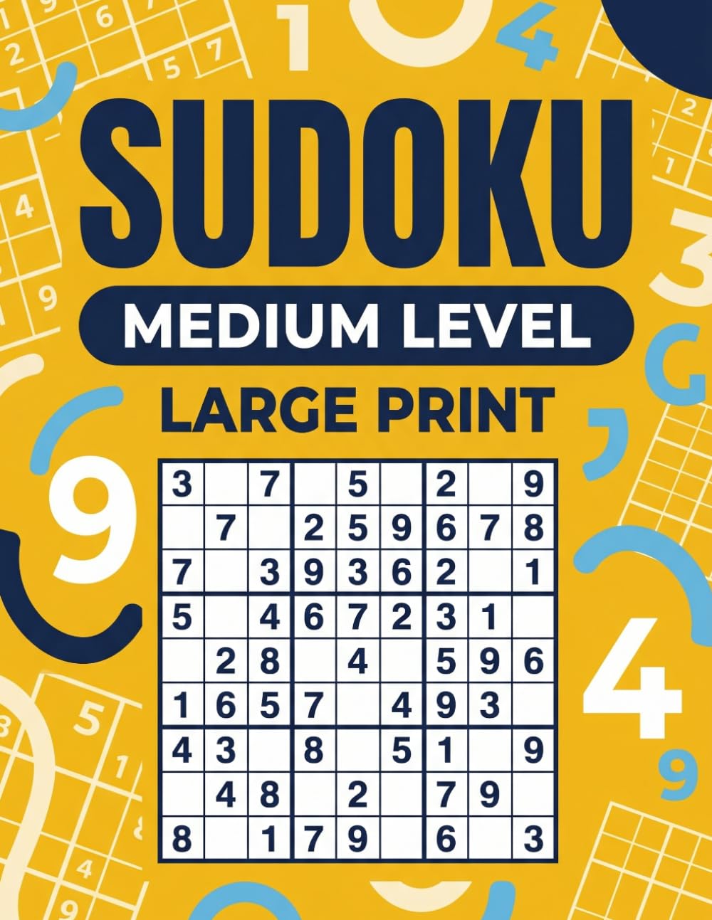 Sudoku: Clear Grid Medium Puzzles for Seniors – Large Print Logic Games to Keep the Mind Active and Engaged