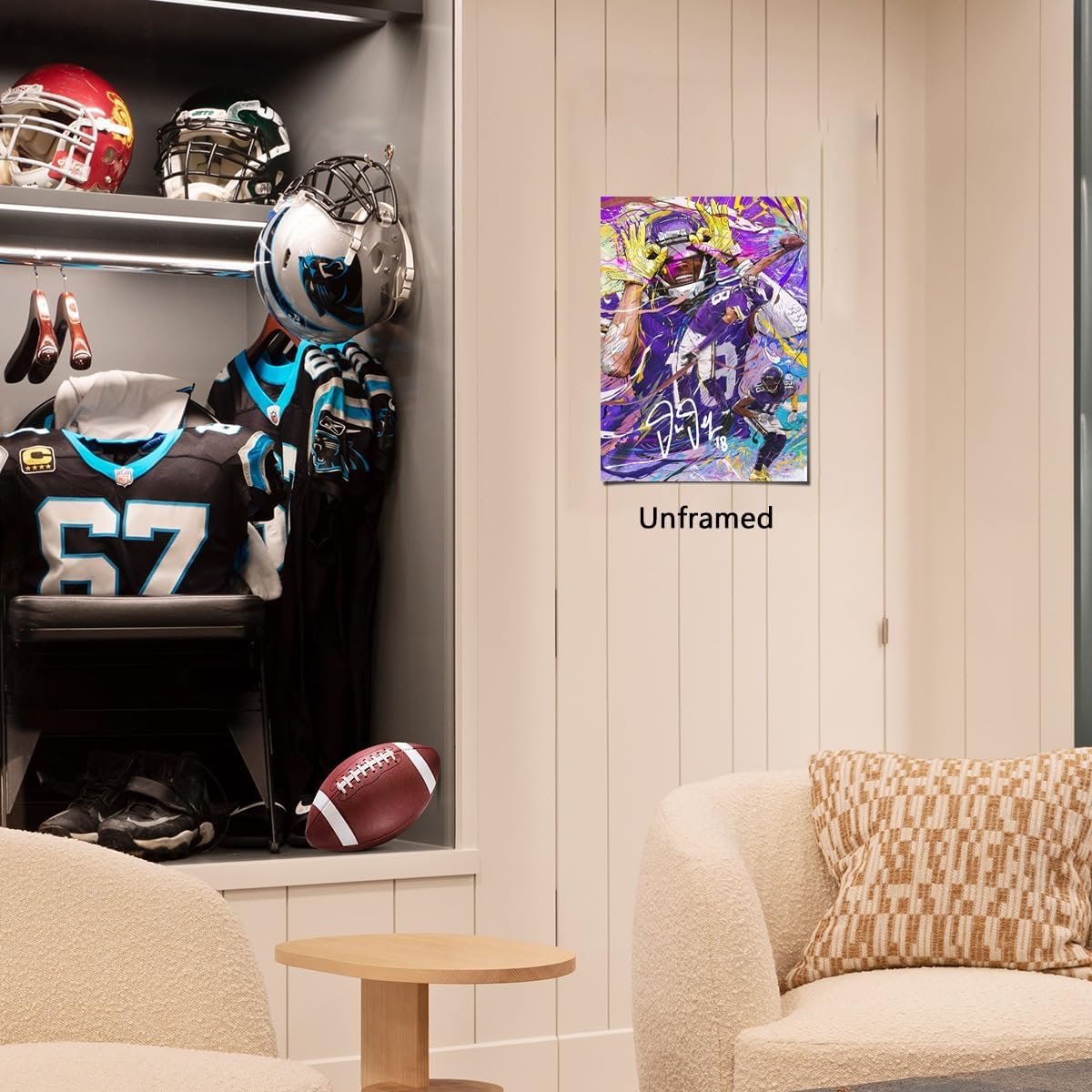 WHZKCYH 2025 Rugby Star Justin Jefferson Poster For Kids Bedroom Wall Decor-Football Superstar Signed Posters Canvas Art Print Picture For Fans Boy Teen Gifts - Image 5