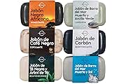 O Naturals Jabones Naturales Set de 6 Piezas - Jabones para Regalar Jabones Naturales Artesanos 100% Vegano Jabon Natural Negro con Aceites Esenciales TerapŽuticos del Mar Muerto Repara y Hidrata
