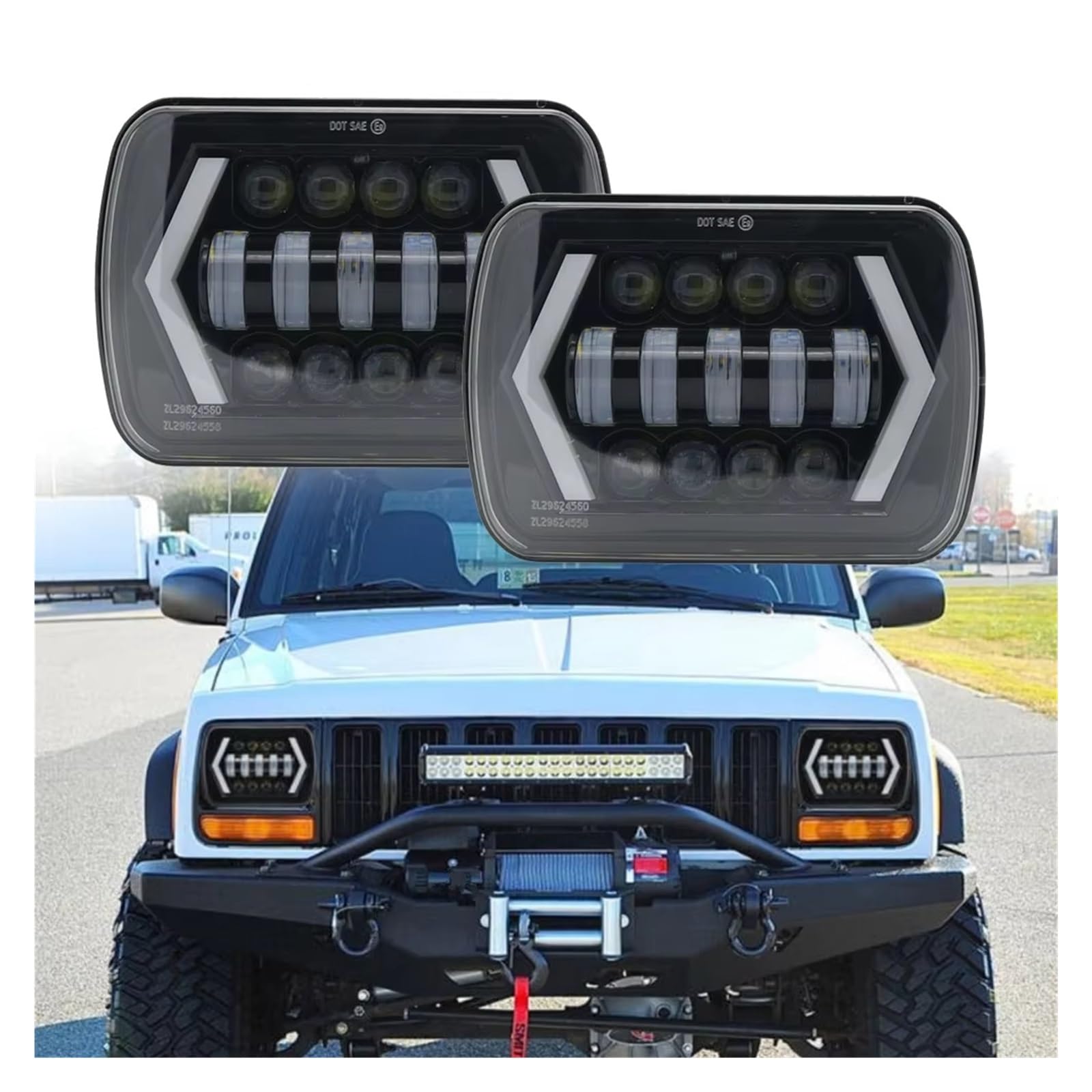 Fari 7x6 "5X7" Proiettore LED Impermeabile Faro Hi-Lo Fascio DRL Per Nissan 240SX(s13) Per Patrol Y60 1980-1990 1991 1992 1993 1994 Accessori Auto Faro(2 Piece)