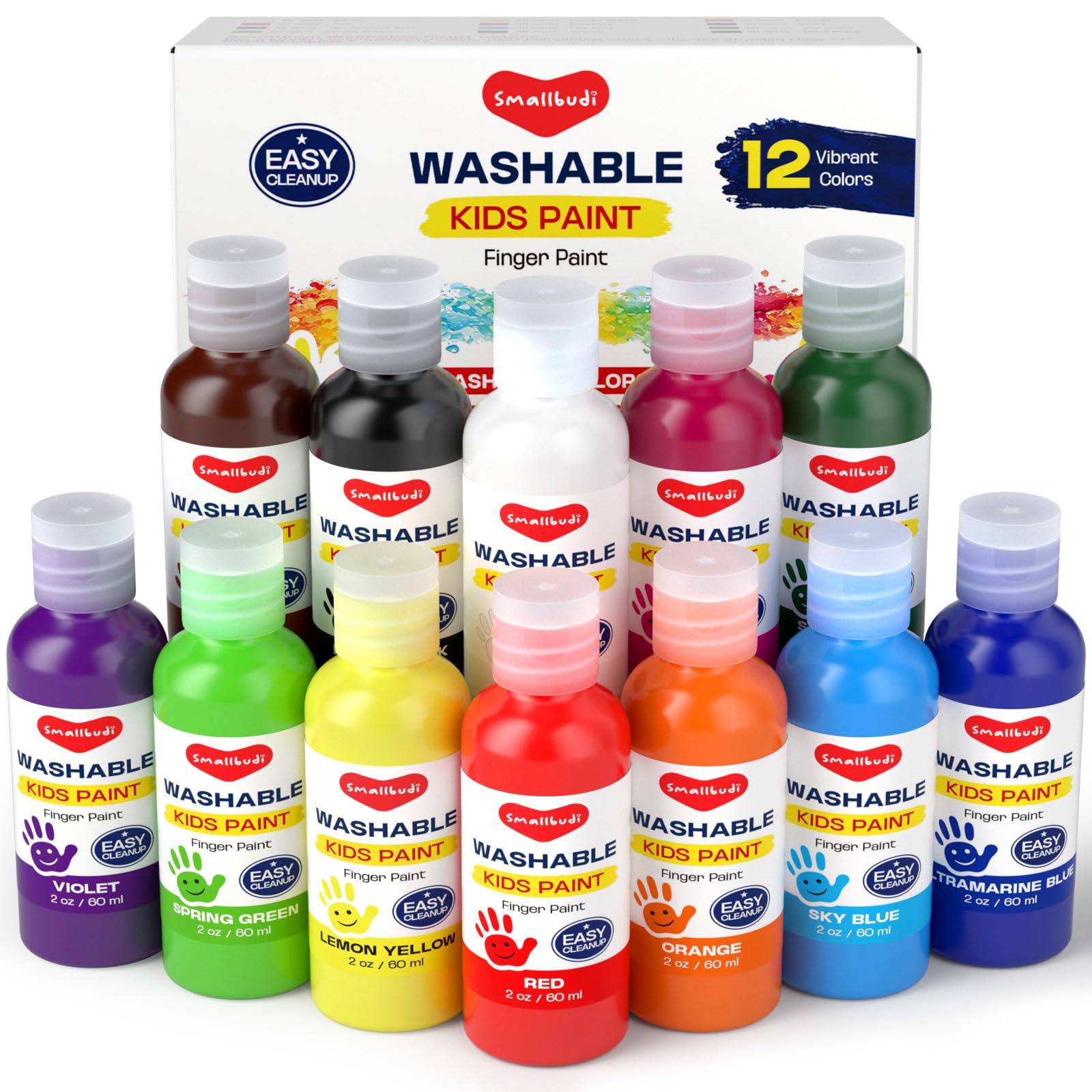 Smallbudi Finger Paint Set - 12 Colors -1