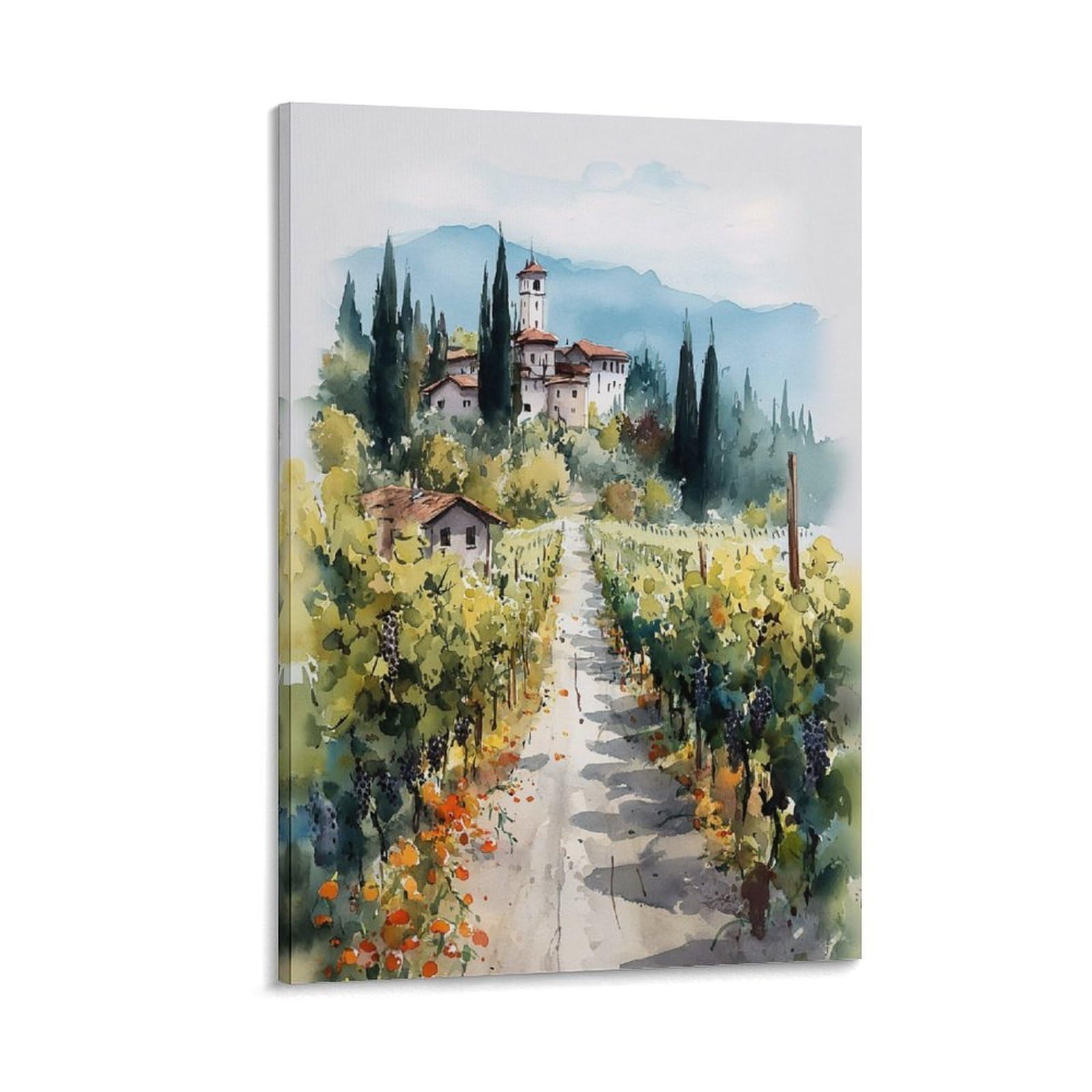 XWYMXZ Napa Valley Vineyard California Wine 20x30inch(50x75cm) Vintage Travel Poster Watercolor Canvas Art