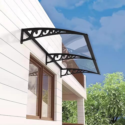 Miniatura 6 de Toldo para ventana con soporte de acero de plástico, toldo para puerta delantera al aire libre, toldo para patio al aire libre, toldos para puertas