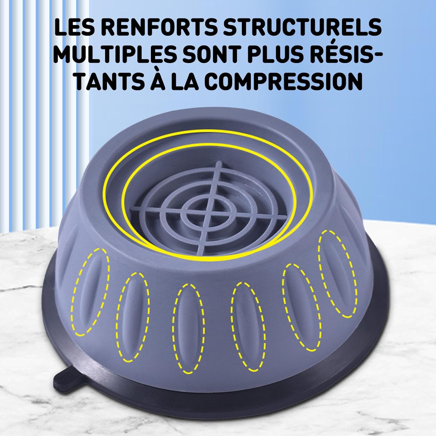 Patins Anti-Vibration - Pieds pour Machine à Laver, Séchoirs & Meubles (4 pièces) - Réduction des Bruits et Stabilité - Image secondaire