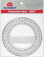 Acrimet Transferidor Escolar 360° em Poliestireno Cristal Resistente 552.0