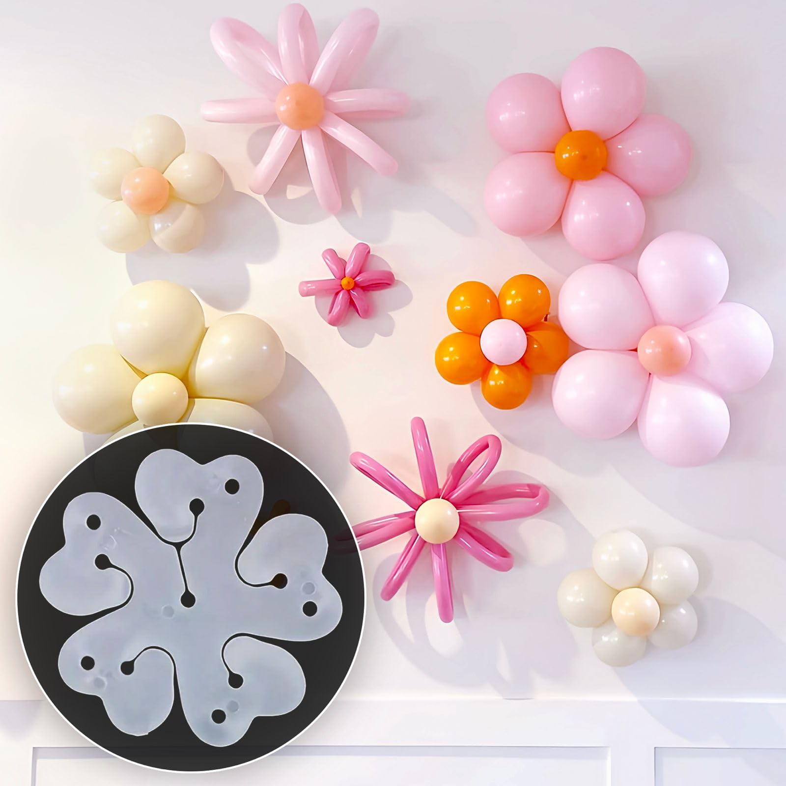 Party Propz Balloon Flower Clips For Decoration - Set of 12 Pcs Reusable Flower Shape Balloons Clip Holder | Balloon Holder For Decoration | Flowers Balloon Clips | Transparent (Nylon)-image-15