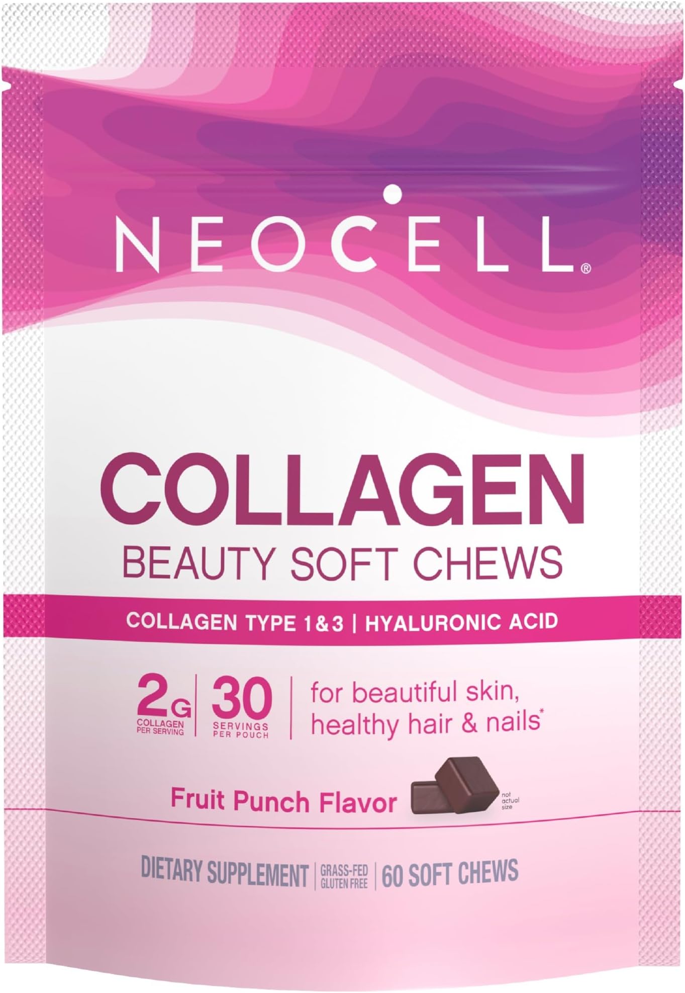 Beauty Bursts Super Fruit Punch 2000mg 60 Soft Chews (Packaging may vary)