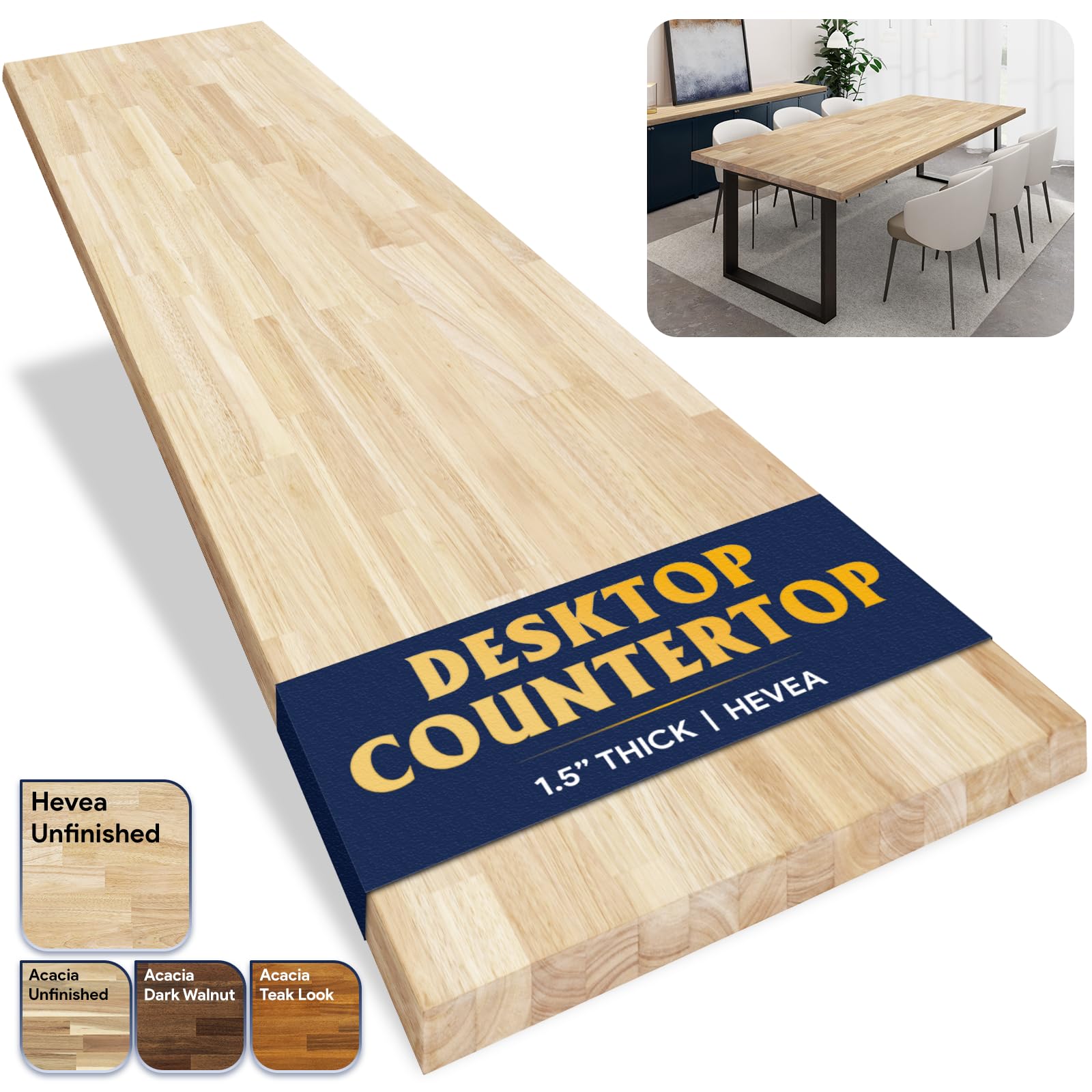 Amazon.com: Howizz Butcher Block Countertop 48 x 30 x 1.5 - Hevea