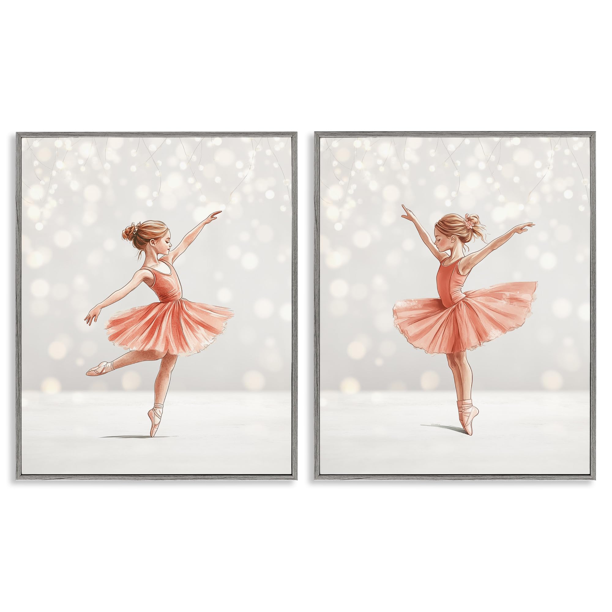 Stupell Industries 'Dancers In The Light', 2pc Framed Giclee Art Set 2, Gray, 11 x 14 Inches, Easy to Hang and Sturdy, Made in USA, by Christine Simpson Art