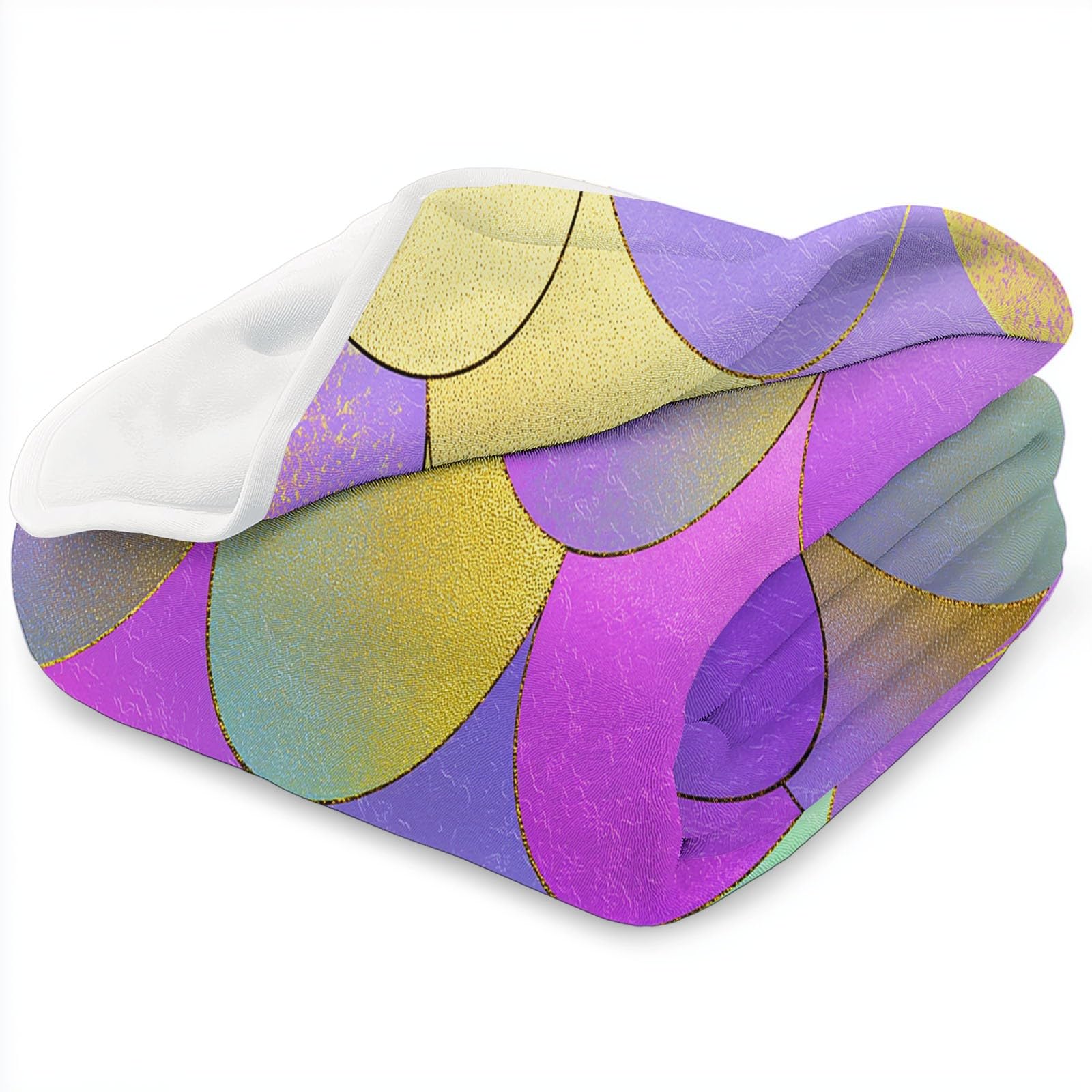 Générique Koc dla dorosłych i dzieci 200 x 200 cm, miękki koc flanelowy z nadrukiem elegancki gradient rybie łuski - narzuta na sofę pasuje do różowo-fioletowego utrzymania ciepła zimą
