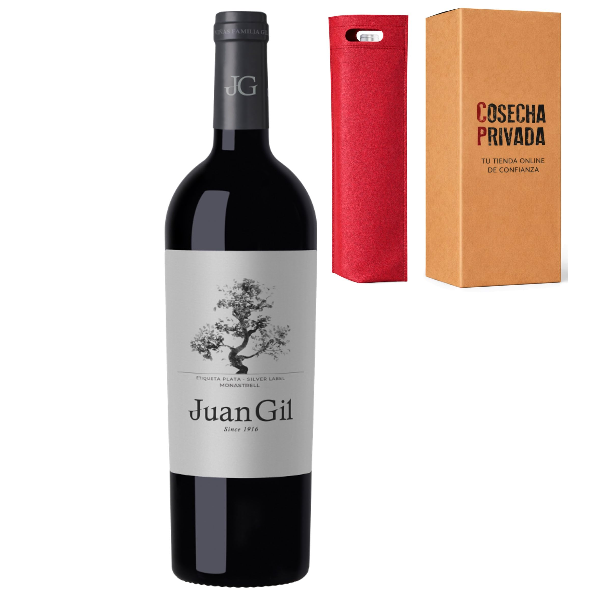 6 x Juan Gil Plata - Envío 24H - Jumilla - Vino Regalo - Cosecha Privada (6 x Botella 75 cl, Etiqueta Plata)