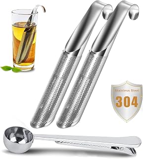 Tea Strainer & Infuser Set - 2 Pack Stainless Steel Tea Diffusers with Tea Spoon & Clip, Ideal for Loose Tea, Travel & Spices