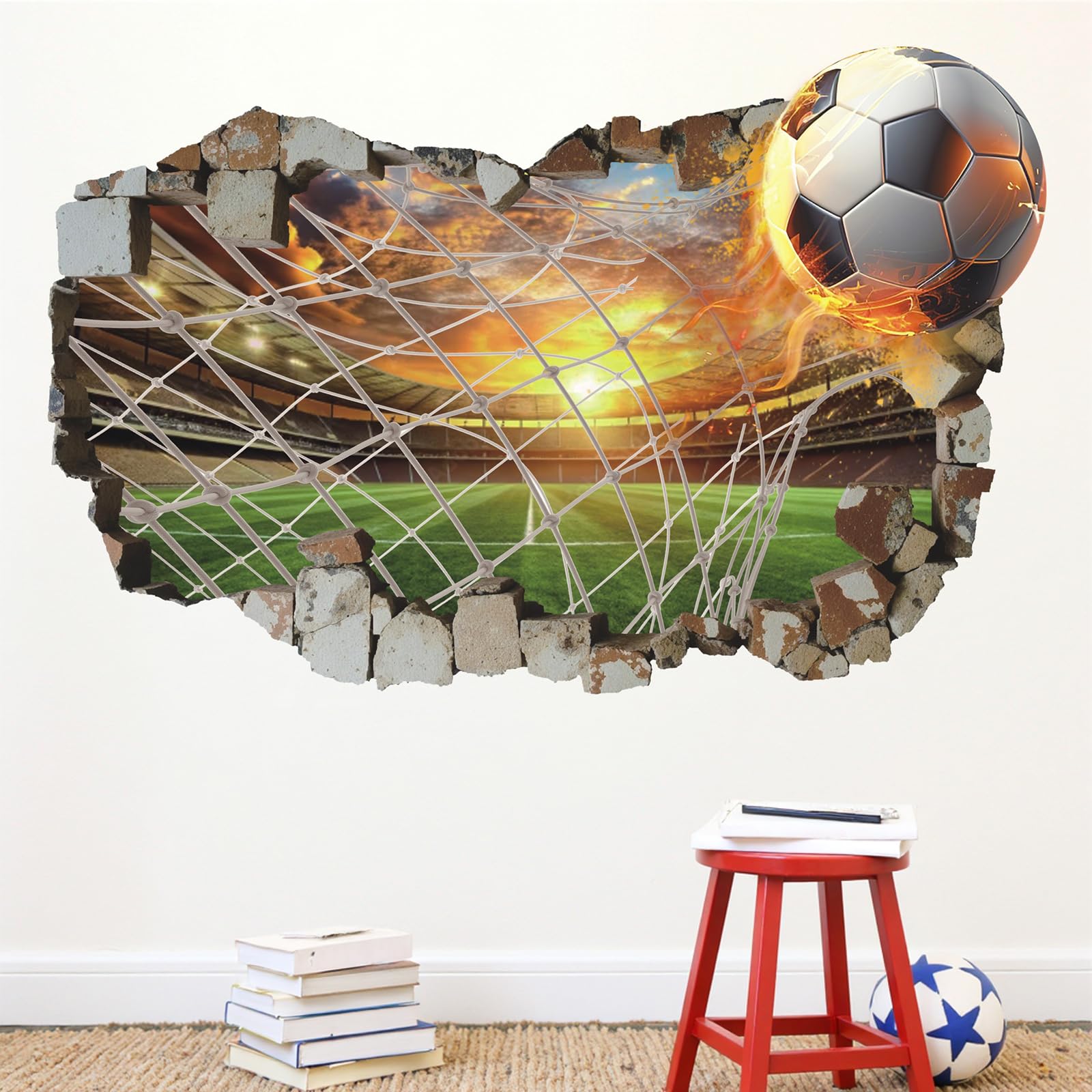 Sticker mural football CHDITB 6017 pour décoration de chambre d'enfant