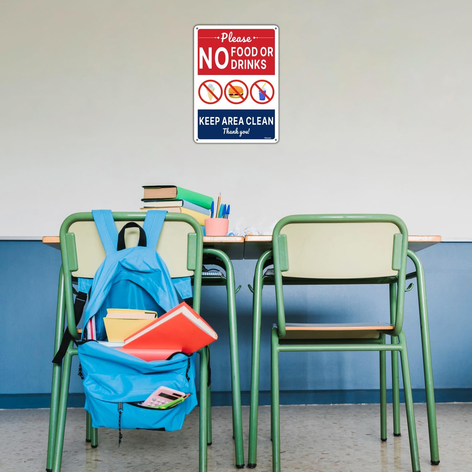 No Food or Drink Keep Area Clean Signs 10 x 7 Inches Rust Free Aluminum Weatherproof Easy to Install Outdoor Use 2 Pack