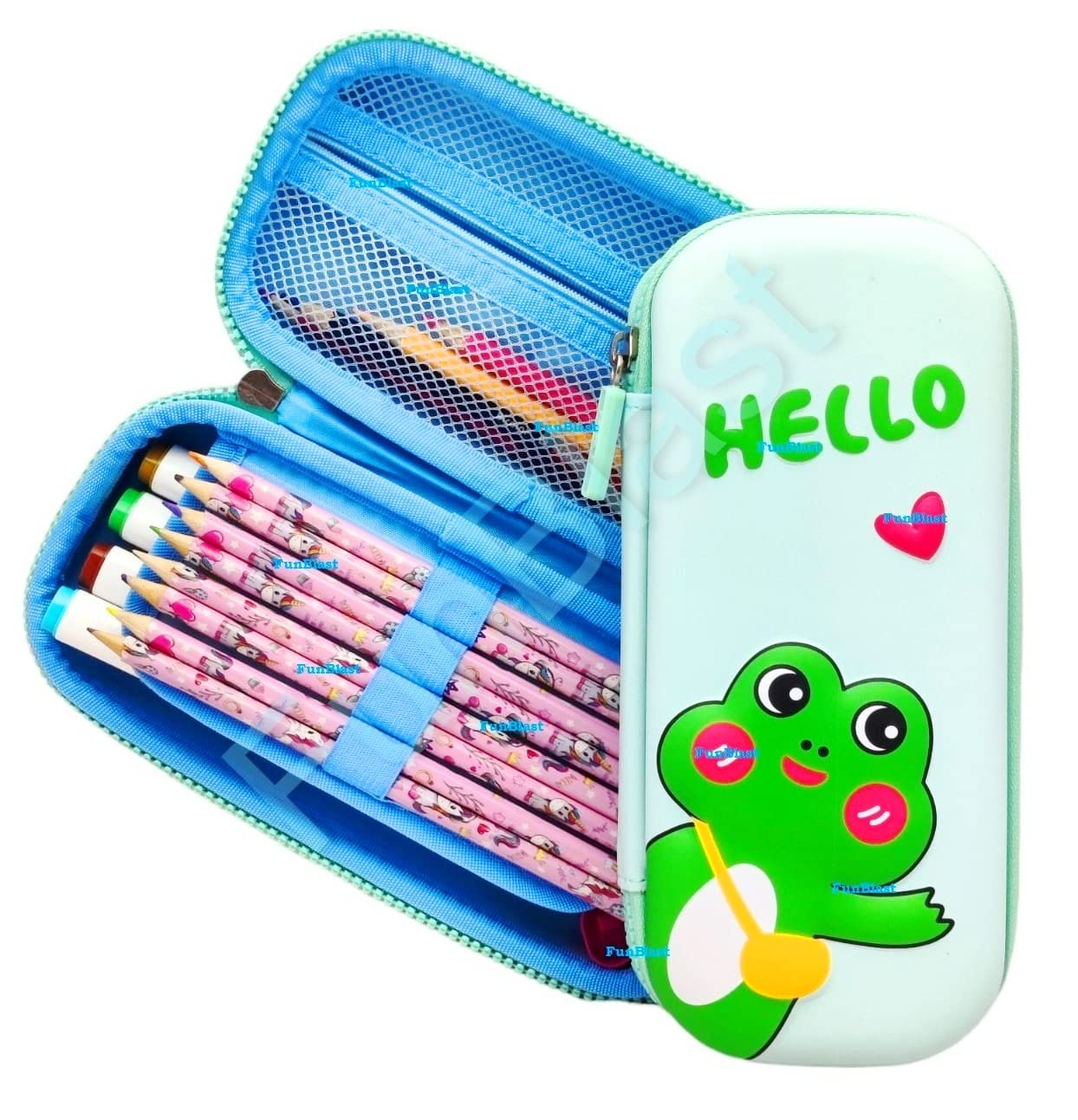 FunBlast Eva Pencil Pouch For Kids,Multi-Purpose Zipper Pencil Case,Pencil Box For Boys,Pen & Pencil Pouch Bag,Stationery Organizer For Kids,3D Hardtop Canvas Pencil Case Hello Frog (Multicolor) (B0B7DRRLK3) Amazon Price History, Amazon Price Tracker