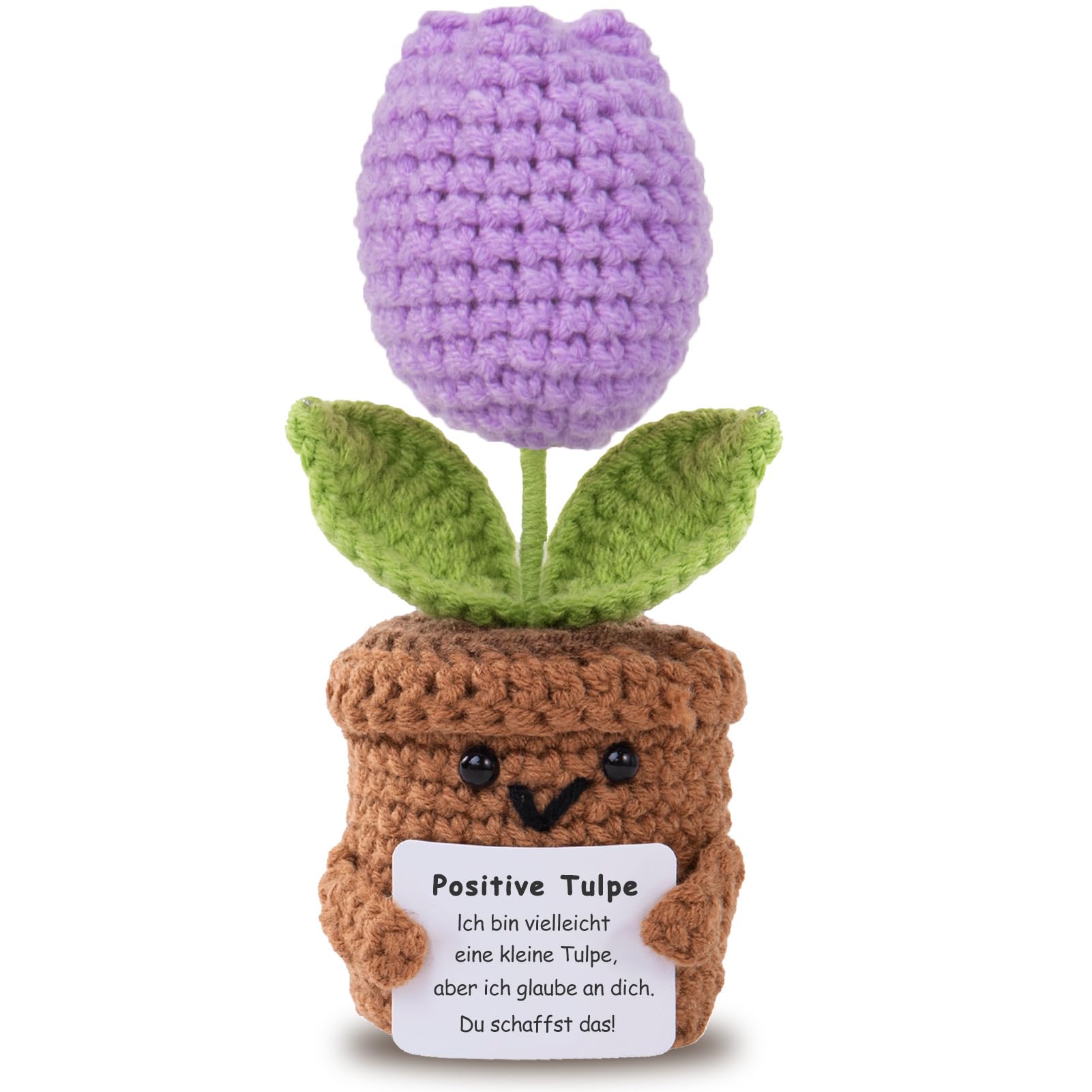 Aruigu Pocket Hug Positive Tulpe mit Deutscher Karte - Positives Ermutigungsgeschenk für Besserung und Einschulung Muttertagsgeschenk