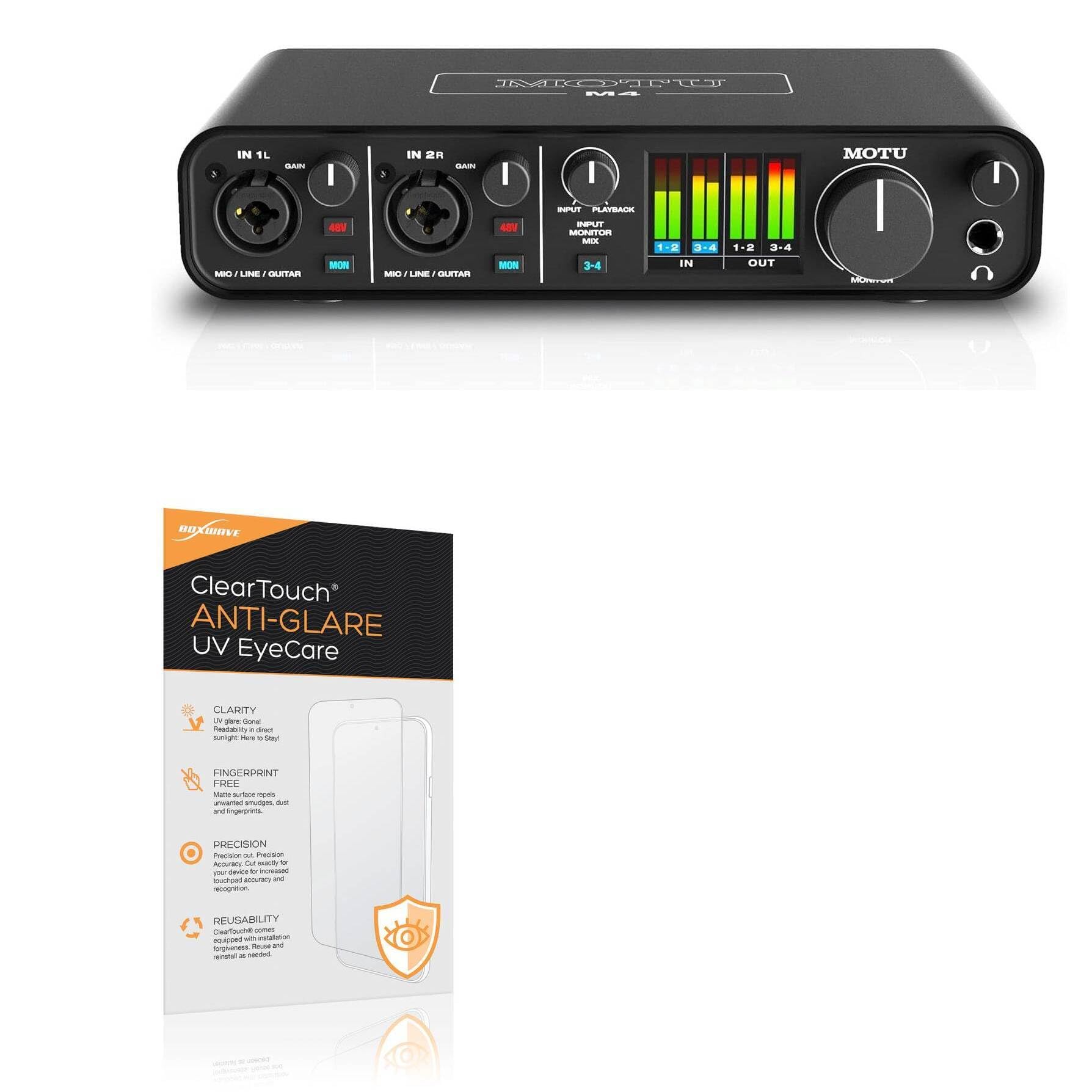 BoxWave Screen Protector Compatible With MOTU M4 - ClearTouch Anti-Glare Anti-UV EyeCare (2-Pack), Filters out Harmful Blue Light Reduce Fatigue