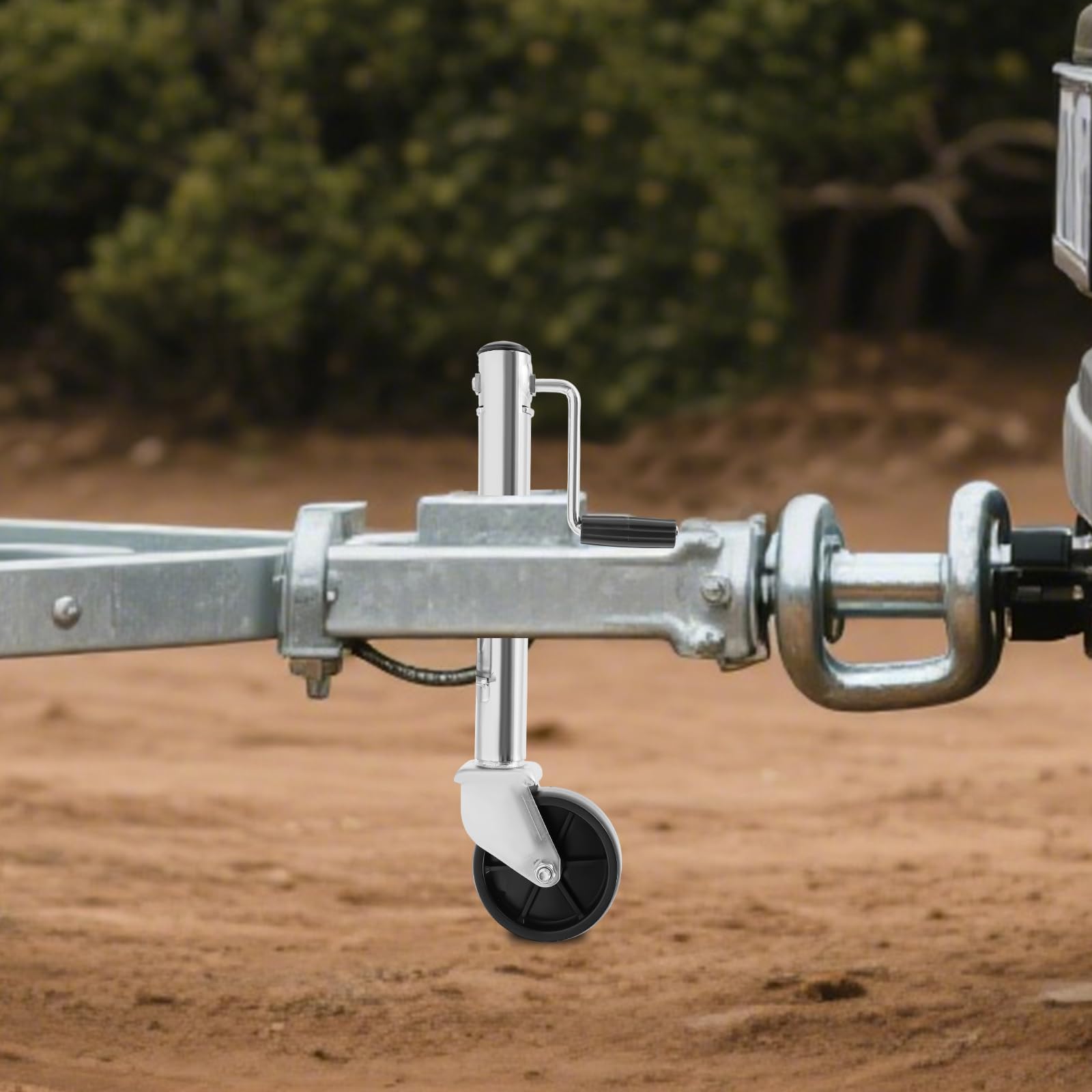 Anhängerheber mit 6-Zoll-Rad, Generisch 540 kg Stützrad, Schwenkbarer Anhänger Stützrad Schwerlast Automatik Hänger Stützrad Höhenverstellbar Stark,Automatik Wohnwagen Trailer Rad