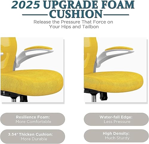 Miniatura 3 de Mimoglad Silla de oficina, silla de escritorio ergonómica de respaldo alto con soporte lumbar ajustable y reposacabezas, silla giratoria con