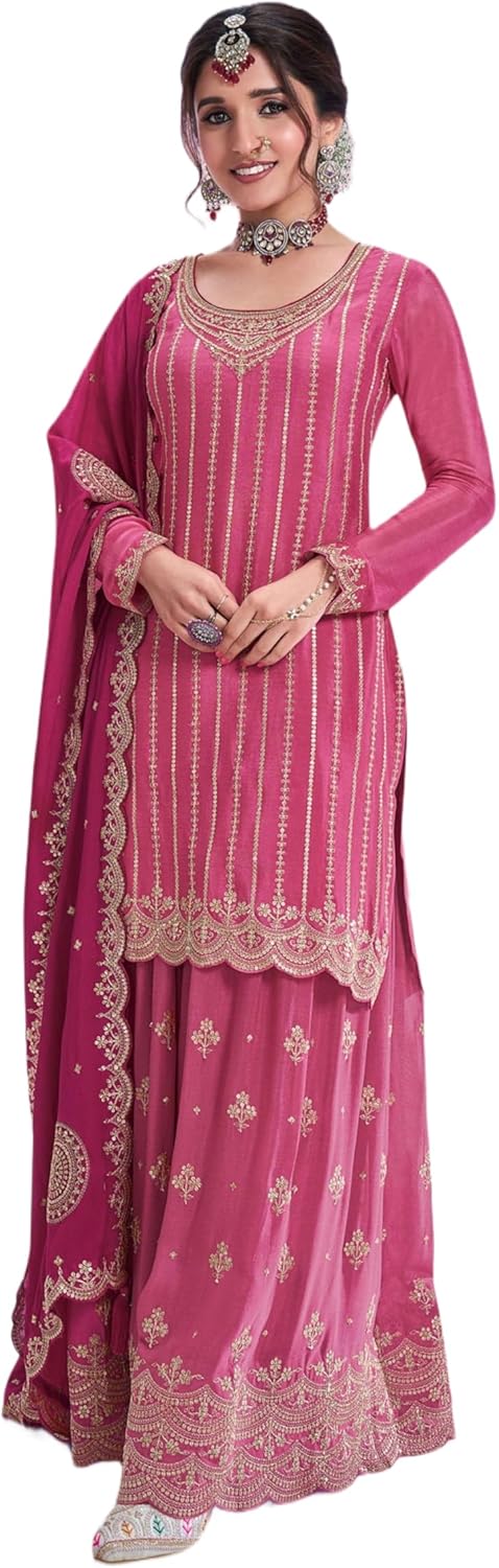 Women’s Eid Special Salwar Kameez Set with Dupatta Festive Ethnic Kurta Sharara Suit