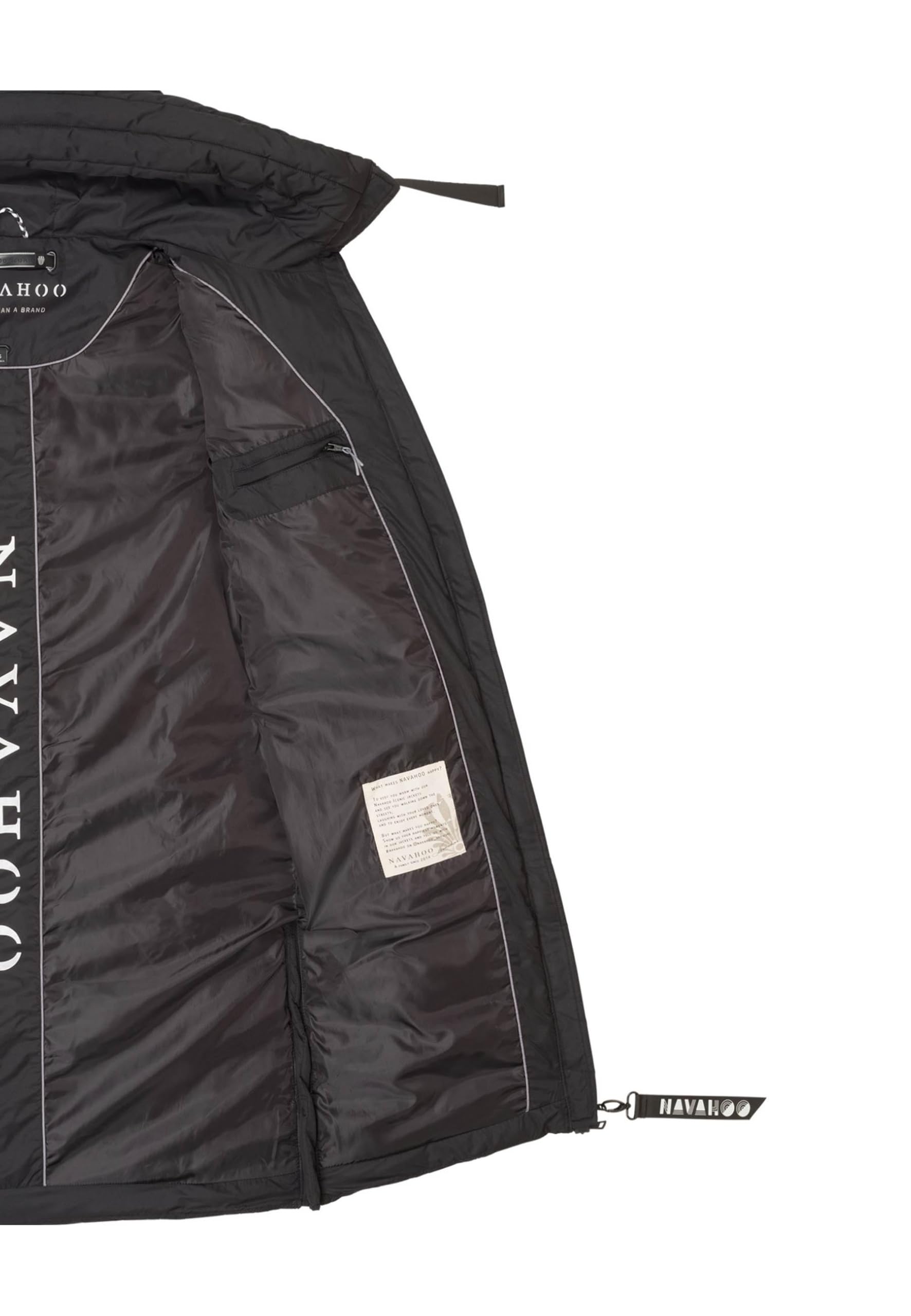Navahoo Damen Winterjacke (XS-3XL) - Wind- & Wasserabweisend, große Kapuze, seitliche Gehschlitze, Steppmantel, Warme Jacke Frauen - N036