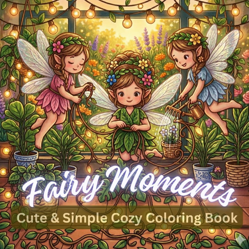 Fairy Moments: Cute & Simple Cozy Coloring Book