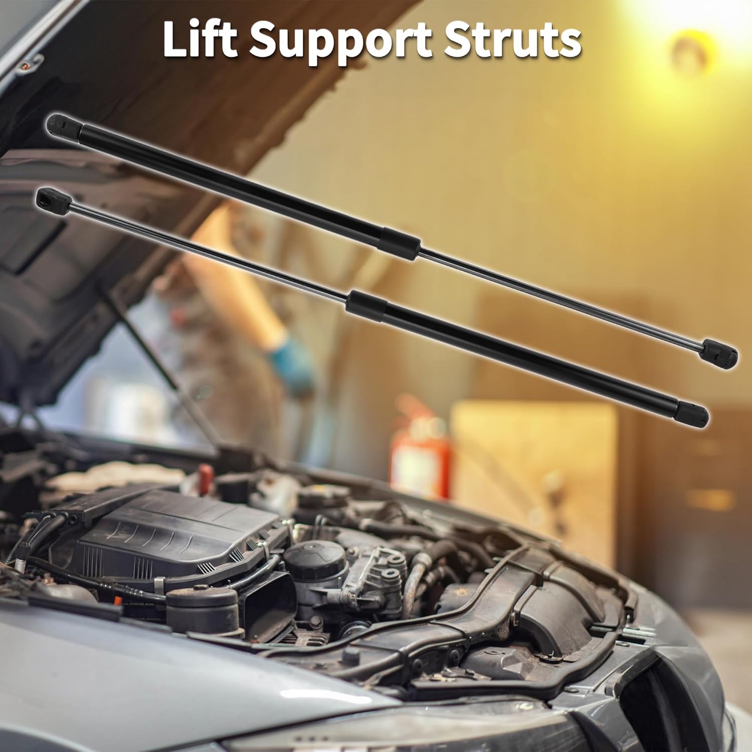 Lift Supports Struts for Hyundai Tucson 2022-2024 Front Hood Gas Spring Black with Mounting Bracket,Gasket 2Set