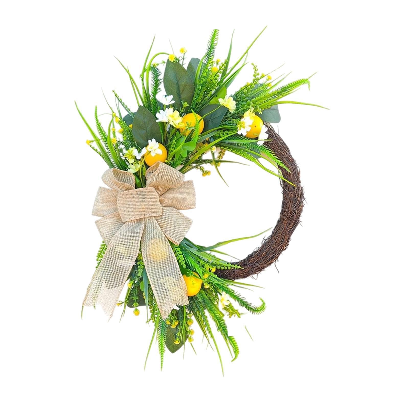 TWISAXC Vibrant Floral Welcome Handmade Magnolia Wreath For All Occasions Mothers Day Wreath Artificial Floral Decoration Wall