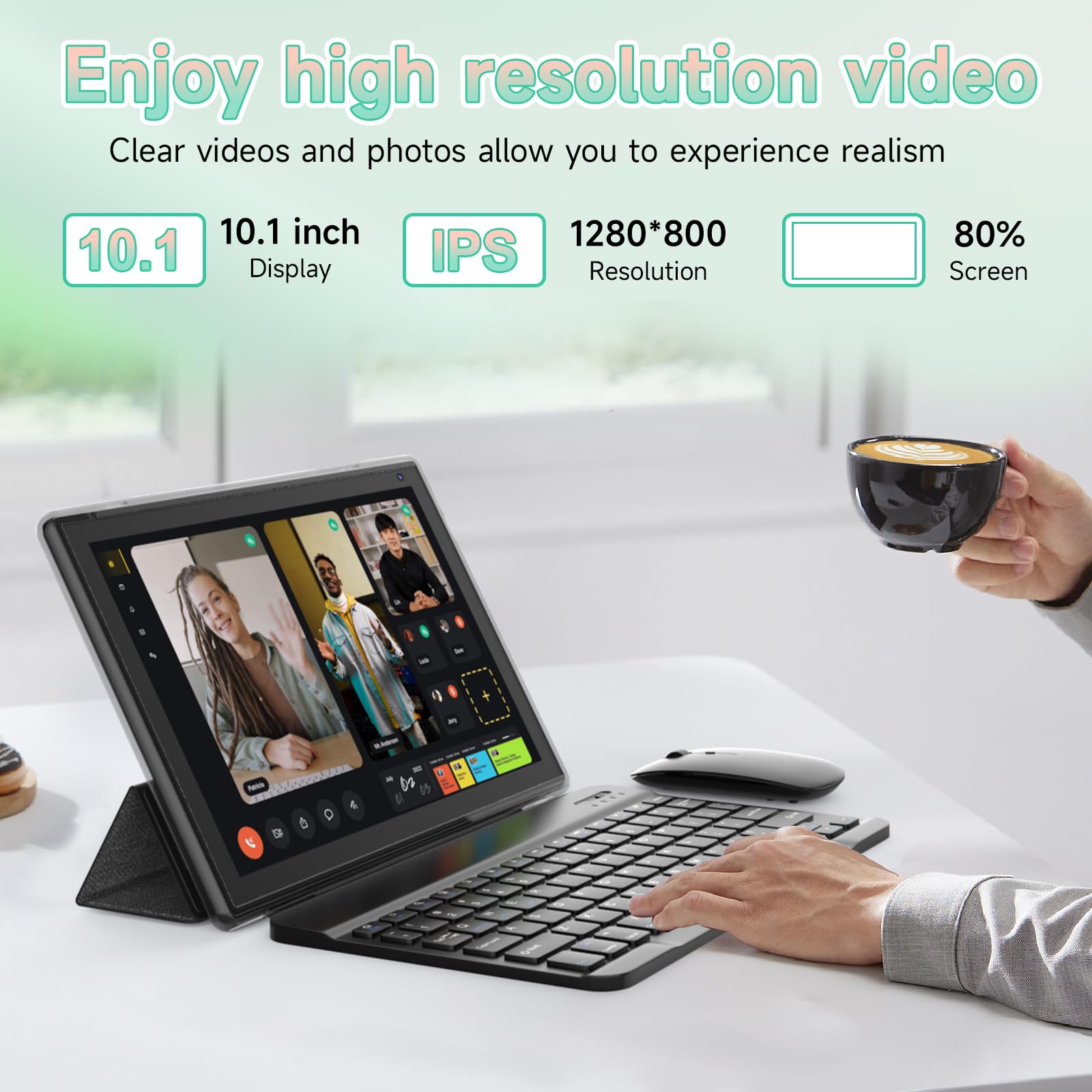 Amazon.com : Android 15 Tablet 10 inch, 2 in 1 Tablets with