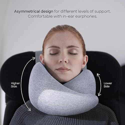 Miniatura 2 de Ostrichpillow Go Neck Pillow - Almohada de viaje de espuma viscoelástica de alta calidad, diseño ergonómico de 360, lados asimétricos, bolsa de