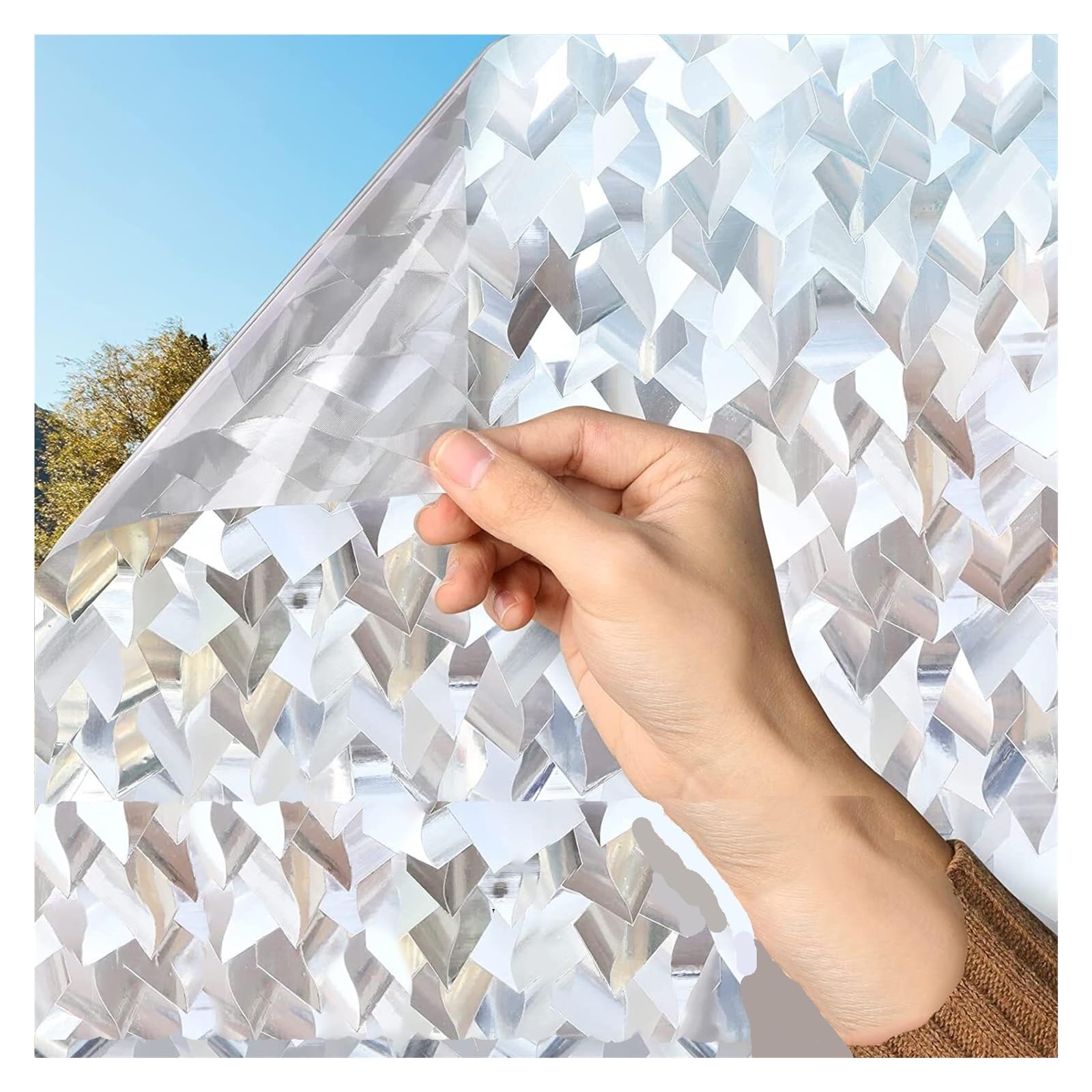 Window Privacy Film Window Privacy Film 3D Decorative Stained Glass Static Cling(55x100cm)