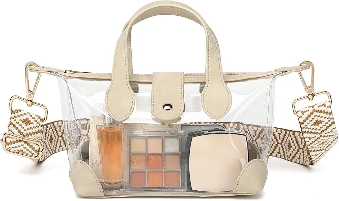 Clear Bag for Stadium Events - Crossbody Clear Purse for Women Stadium Approved, See Through Small Plastic Bag Handbag