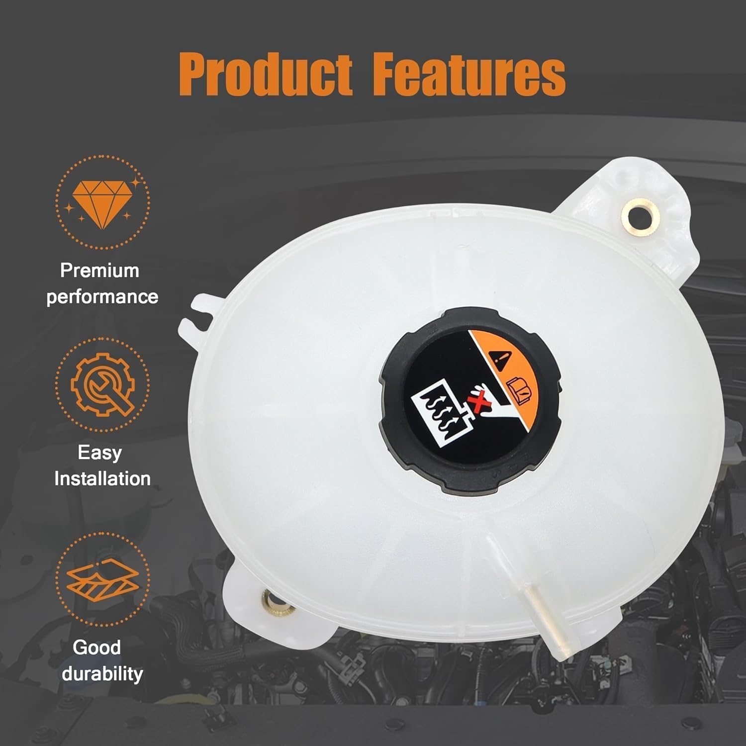 25431D3600 Engine Coolant Overflow Reservoir Bottle/Tank with Cap Fit for Hyundai Tucson 1.6L 1956CC / 2.0L 1999CC 2016-2021 Replace # 25431-D3600 HY3014120