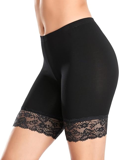 YARRCO Damen Unterhose Spitze Unter Rock Kurze Hose Unter Kleid Radlerhose Slipshorts Hohe Taille Shorts Boxershorts Kurze Leggings