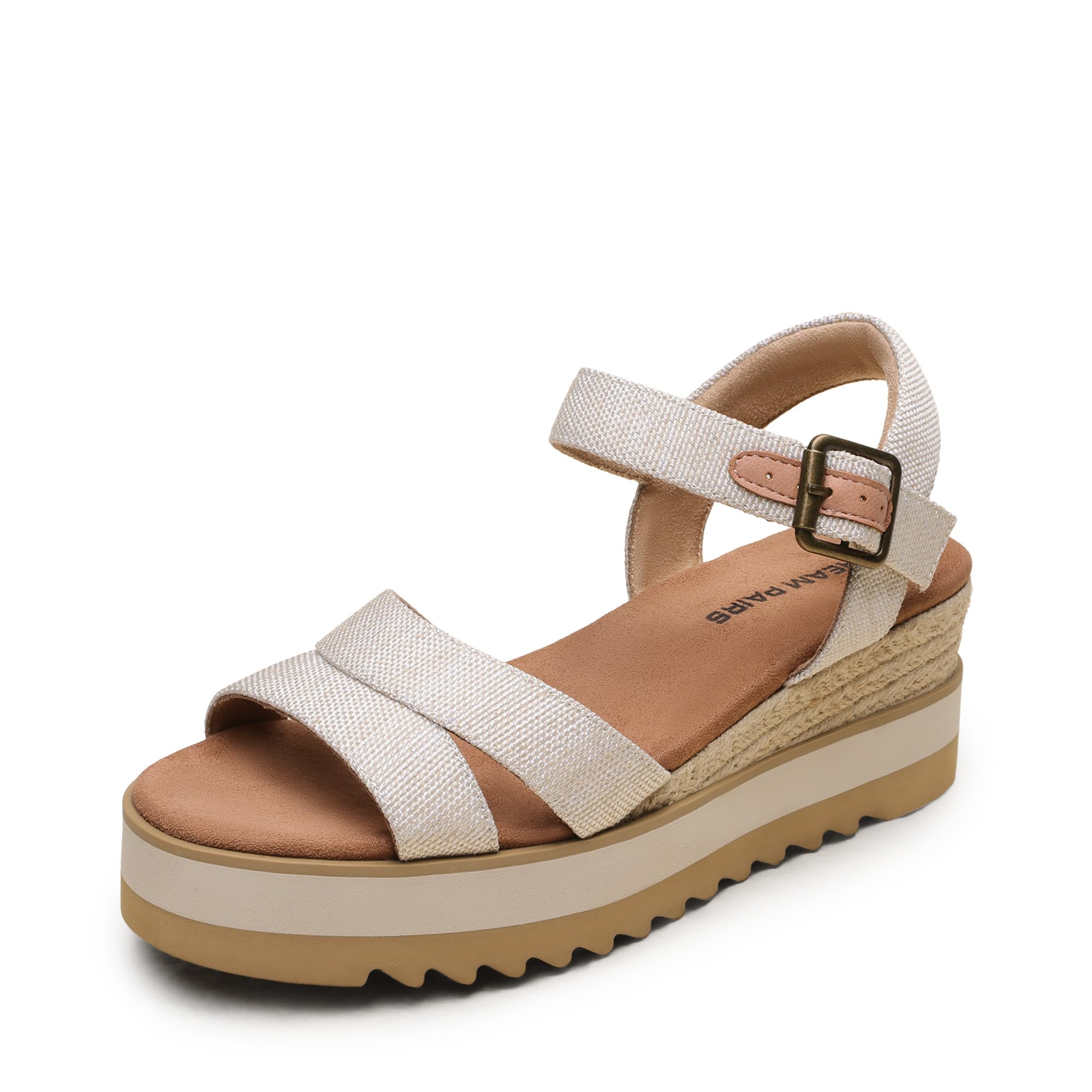 DREAM PAIRS Wedge Sandals for Women Espadrille Platform Sandals Open Toe Ankle Strap Low Wedges Heel Comfortable Sandals for Summer